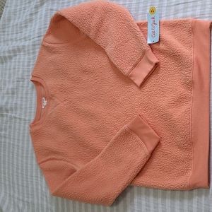 Cat & Jack coral Sherpa fleece sweatshirt